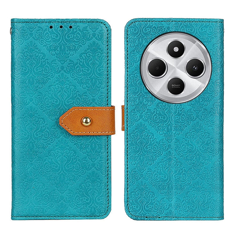 European Floral Embossed Leather Phone Case