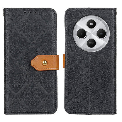 European Floral Embossed Leather Phone Case