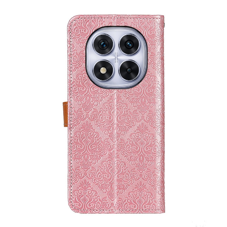 European Floral Embossed Leather Phone Case