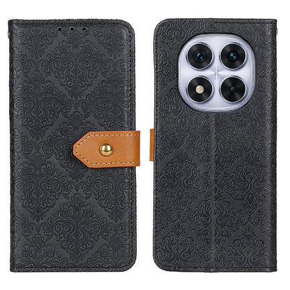 European Floral Embossed Leather Phone Case