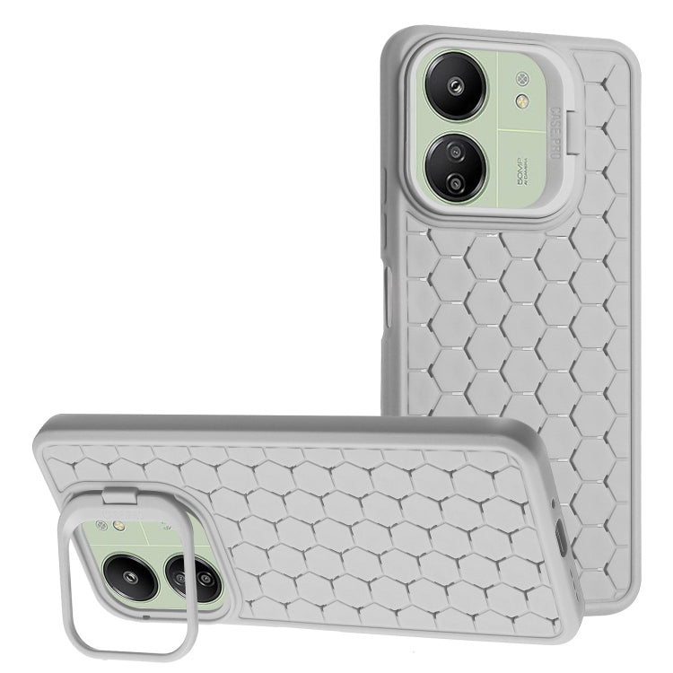 Honeycomb Radiating Lens Holder TPU Phone Case, For Xiaomi Redmi Note 13 Pro 4G, For Xiaomi Redmi Note 13 4G, For Xiaomi Redmi 13C, For Xiaomi Redmi 12 4G