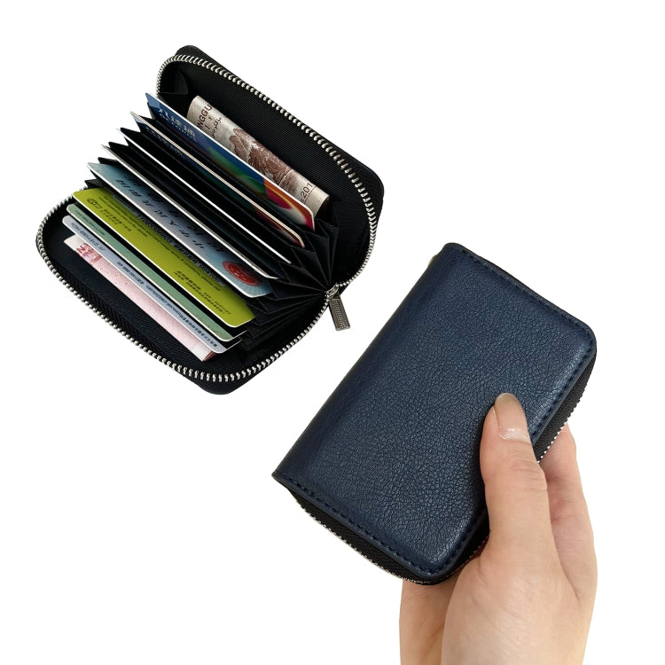 Solid Color Zipper 11-Card Slots Bag Phone Case with Lanyard