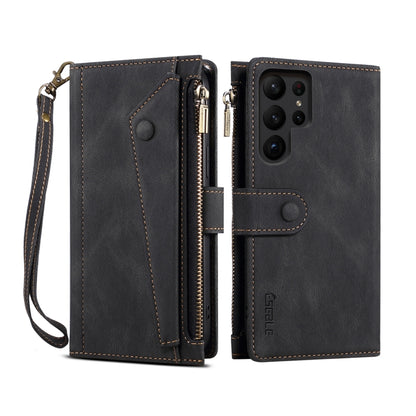 ESEBLE Retro Frosted RFID Flip Leather Phone Case, For Samsung Galaxy S25+ 5G, For Samsung Galaxy S25 Ultra 5G, For Samsung Galaxy S24 FE 5G, For Samsung Galaxy S24 Ultra 5G, For Samsung Galaxy S24+ 5G