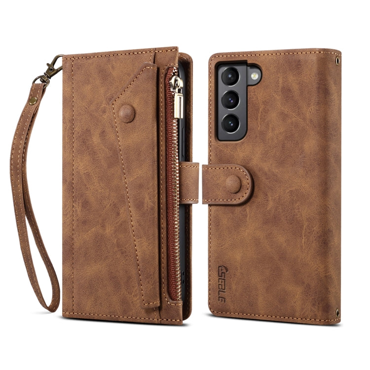 ESEBLE Retro Frosted RFID Flip Leather Phone Case, For Samsung Galaxy S25+ 5G, For Samsung Galaxy S25 Ultra 5G, For Samsung Galaxy S24 FE 5G, For Samsung Galaxy S24 Ultra 5G, For Samsung Galaxy S24+ 5G