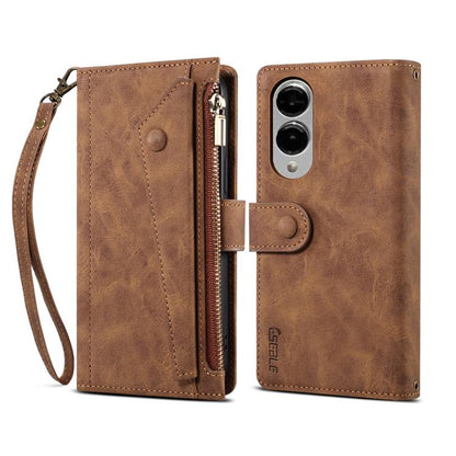 ESEBLE Retro Frosted RFID Flip Leather Phone Case, For Samsung Galaxy S26+ 5G, For Samsung Galaxy S26 Ultra 5G, For Samsung Galaxy S26 5G, For Samsung Galaxy S25 FE 5G, For Samsung Galaxy S25 Edge 5G, For Samsung Galaxy S25 5G