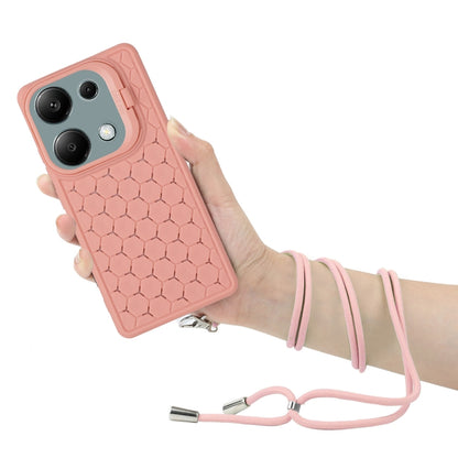 Honeycomb Radiating Holder TPU Phone Case with Lanyard, For Xiaomi Redmi Note 13 Pro 4G, For Xiaomi Redmi Note 13 4G, For Xiaomi Redmi 13C, For Xiaomi Redmi 12 4G