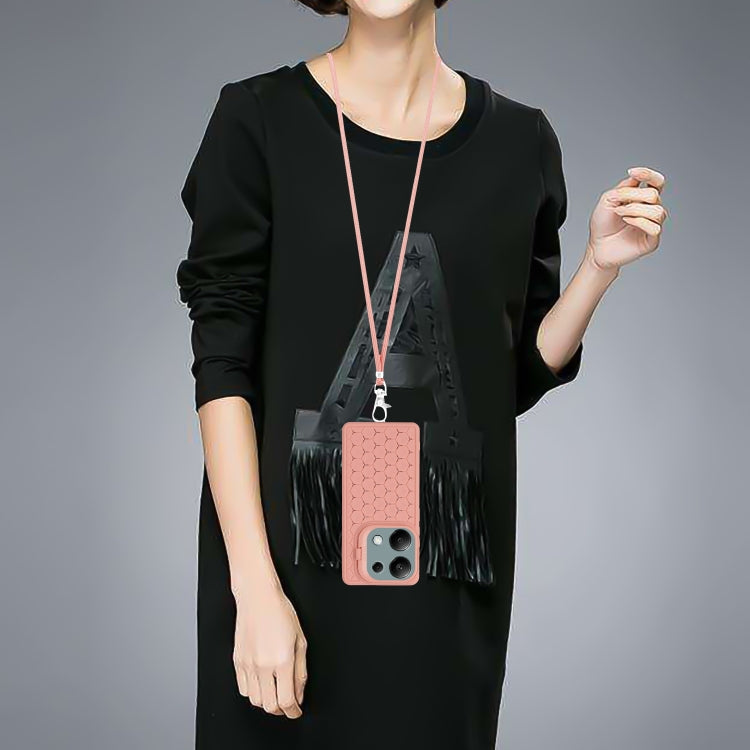 Honeycomb Radiating Holder TPU Phone Case with Lanyard, For Xiaomi Redmi Note 13 Pro 4G, For Xiaomi Redmi Note 13 4G, For Xiaomi Redmi 13C, For Xiaomi Redmi 12 4G