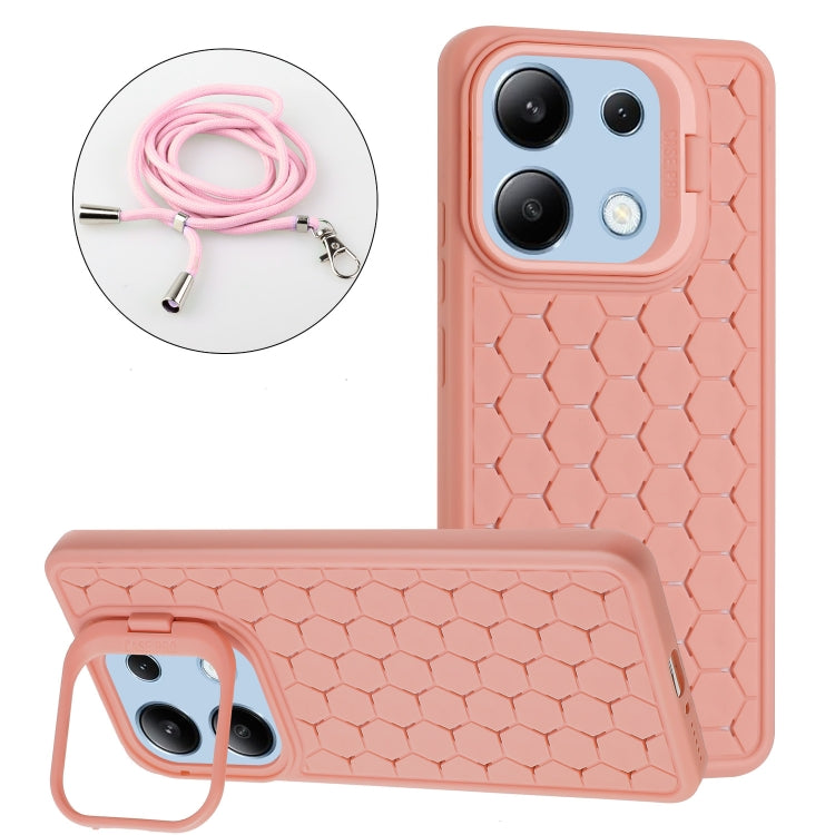 Honeycomb Radiating Holder TPU Phone Case with Lanyard, For Xiaomi Redmi Note 13 Pro 4G, For Xiaomi Redmi Note 13 4G, For Xiaomi Redmi 13C, For Xiaomi Redmi 12 4G