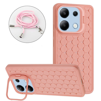 Honeycomb Radiating Holder TPU Phone Case with Lanyard, For Xiaomi Redmi Note 13 Pro 4G, For Xiaomi Redmi Note 13 4G, For Xiaomi Redmi 13C, For Xiaomi Redmi 12 4G