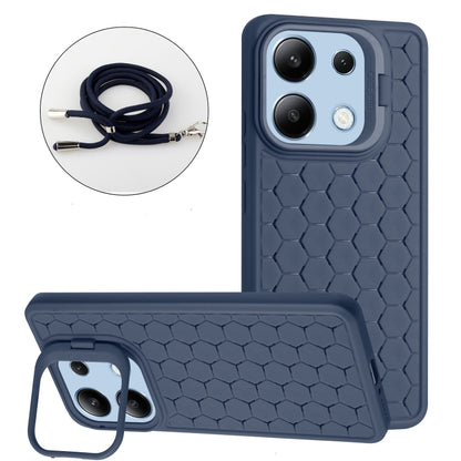 Honeycomb Radiating Holder TPU Phone Case with Lanyard, For Xiaomi Redmi Note 13 Pro 4G, For Xiaomi Redmi Note 13 4G, For Xiaomi Redmi 13C, For Xiaomi Redmi 12 4G