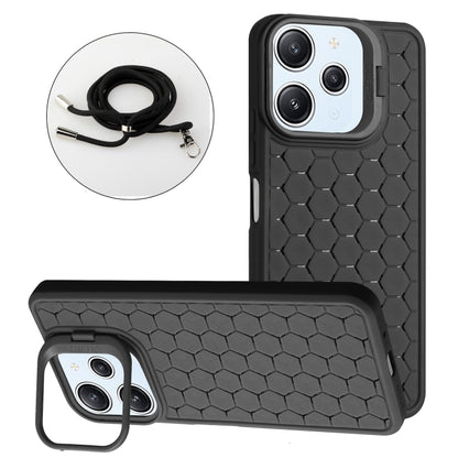 Honeycomb Radiating Holder TPU Phone Case with Lanyard, For Xiaomi Redmi Note 13 Pro 4G, For Xiaomi Redmi Note 13 4G, For Xiaomi Redmi 13C, For Xiaomi Redmi 12 4G