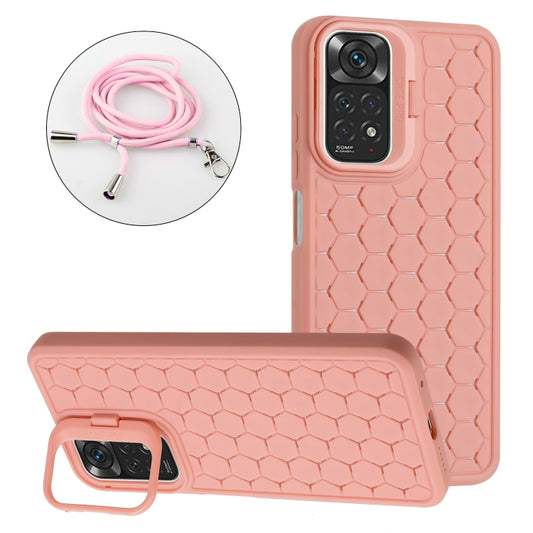 Honeycomb Radiating Holder TPU Phone Case with Lanyard, For Xiaomi Redmi Note 12 Pro 4G, For Xiaomi Redmi Note 12 4G Global, For Xiaomi Redmi 12C, For Xiaomi Redmi Note 11 Global