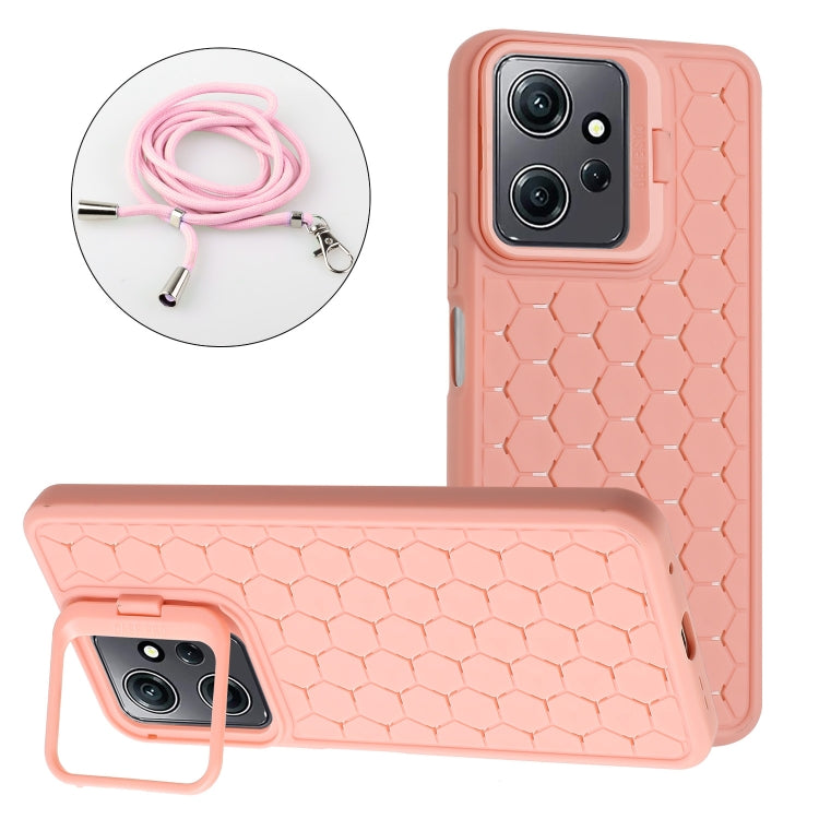 Honeycomb Radiating Holder TPU Phone Case with Lanyard, For Xiaomi Redmi Note 12 Pro 4G, For Xiaomi Redmi Note 12 4G Global, For Xiaomi Redmi 12C, For Xiaomi Redmi Note 11 Global