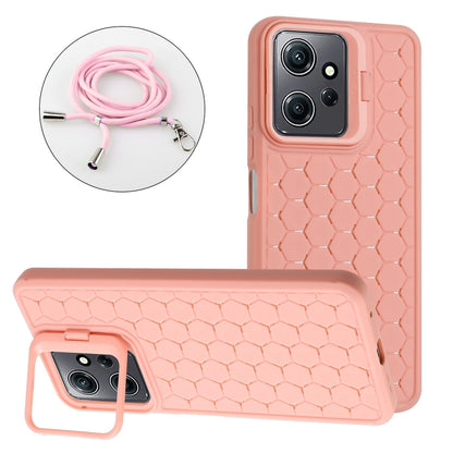Honeycomb Radiating Holder TPU Phone Case with Lanyard, For Xiaomi Redmi Note 12 Pro 4G, For Xiaomi Redmi Note 12 4G Global, For Xiaomi Redmi 12C, For Xiaomi Redmi Note 11 Global