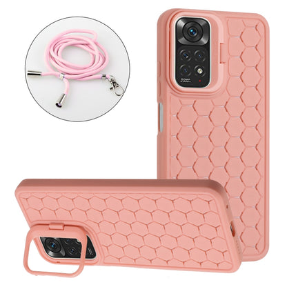 Honeycomb Radiating Holder TPU Phone Case with Lanyard, For Xiaomi Redmi Note 12 Pro 4G, For Xiaomi Redmi Note 12 4G Global, For Xiaomi Redmi 12C, For Xiaomi Redmi Note 11 Global