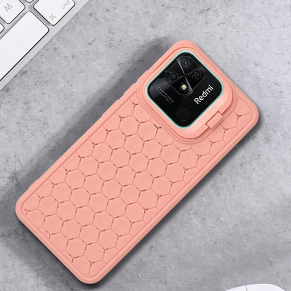 Honeycomb Radiating Holder TPU Phone Case with Lanyard, For Xiaomi Redmi 10C