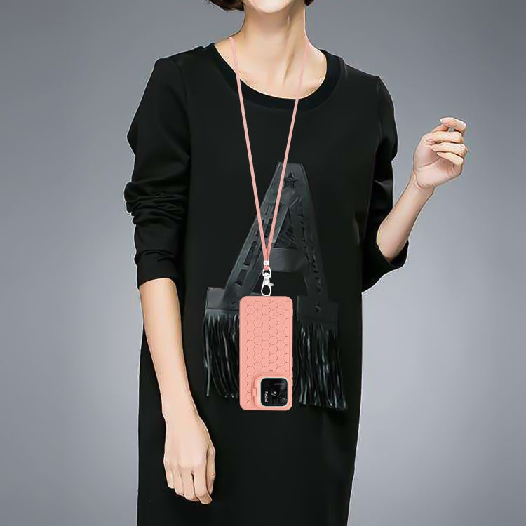 Honeycomb Radiating Holder TPU Phone Case with Lanyard, For Xiaomi Redmi 10C
