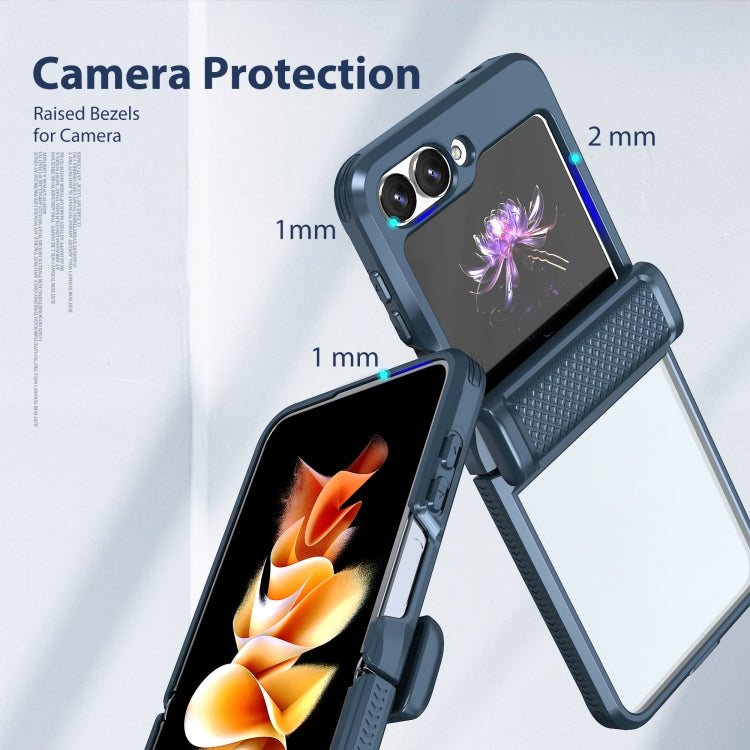 Transparent Tempered Glass Shockproof Folding Phone Case with Hinge