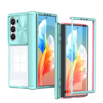 Transparent Tempered Glass Shockproof Folding Phone Case with Hinge