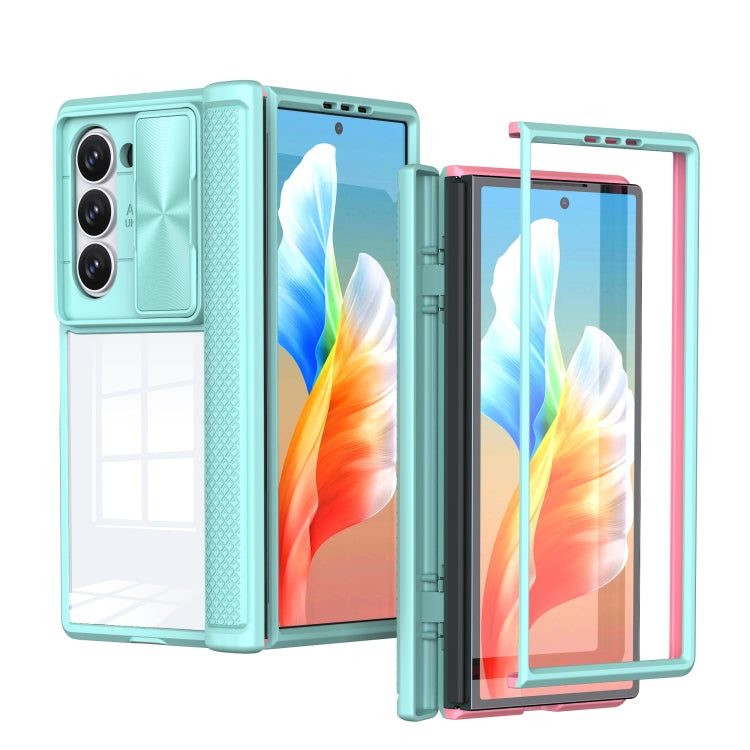 Transparent Tempered Glass Shockproof Folding Phone Case with Hinge, For Samsung Galaxy Z Flip6 / Flip7 FE, For Samsung Galaxy Z Fold6 5G