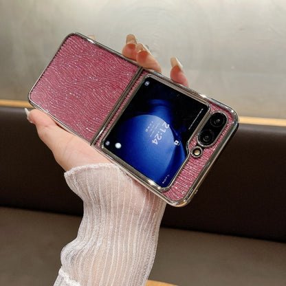 PC Side Buckle+Ripples Glitter Paper Full Coverage Phone Case, For Samsung Galaxy Z Flip6 / Flip7 FE, For Samsung Galaxy Z Fold6, For Samsung Galaxy Z Fold5, For Samsung Galaxy Z Flip5, For Samsung Galaxy Z Fold4, For Samsung Galaxy Z Flip4������������...