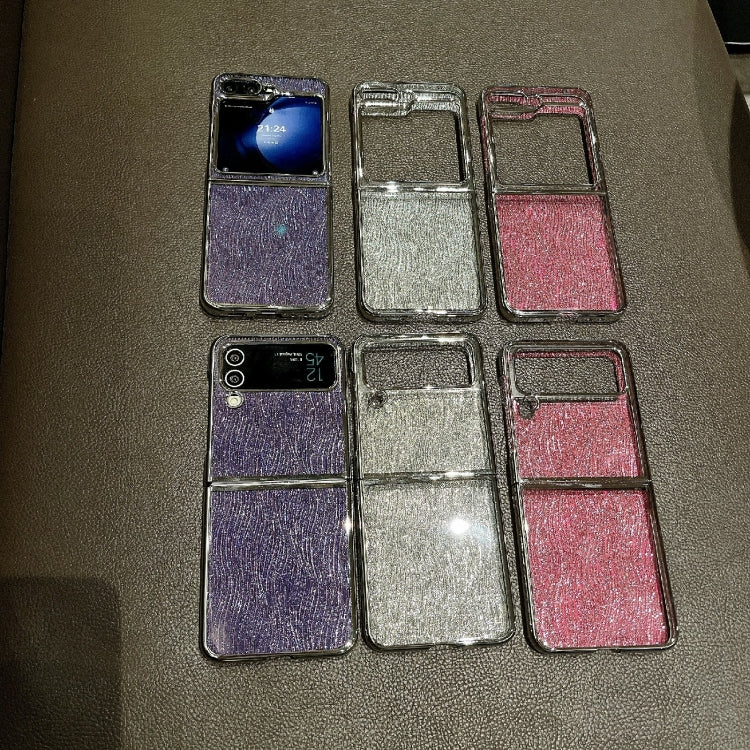 PC Side Buckle+Ripples Glitter Paper Full Coverage Phone Case, For Samsung Galaxy Z Flip6 / Flip7 FE, For Samsung Galaxy Z Fold6, For Samsung Galaxy Z Fold5, For Samsung Galaxy Z Flip5, For Samsung Galaxy Z Fold4, For Samsung Galaxy Z Flip4������������...
