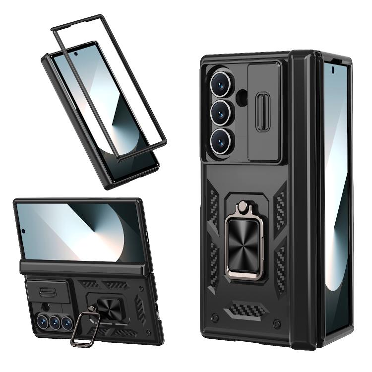 Sliding Window Hinge Phone Case with Ring Stand, For Samsung Galaxy Z Fold7 5G, For Samsung Galaxy Z Flip7 5G, For Samsung Galaxy Z Flip6 / Flip7 FE, For Samsung Galaxy Z Fold6 5G