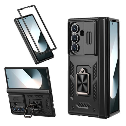 Sliding Window Hinge Phone Case with Ring Stand, For Samsung Galaxy Z Fold7 5G, For Samsung Galaxy Z Flip7 5G, For Samsung Galaxy Z Flip6 / Flip7 FE, For Samsung Galaxy Z Fold6 5G