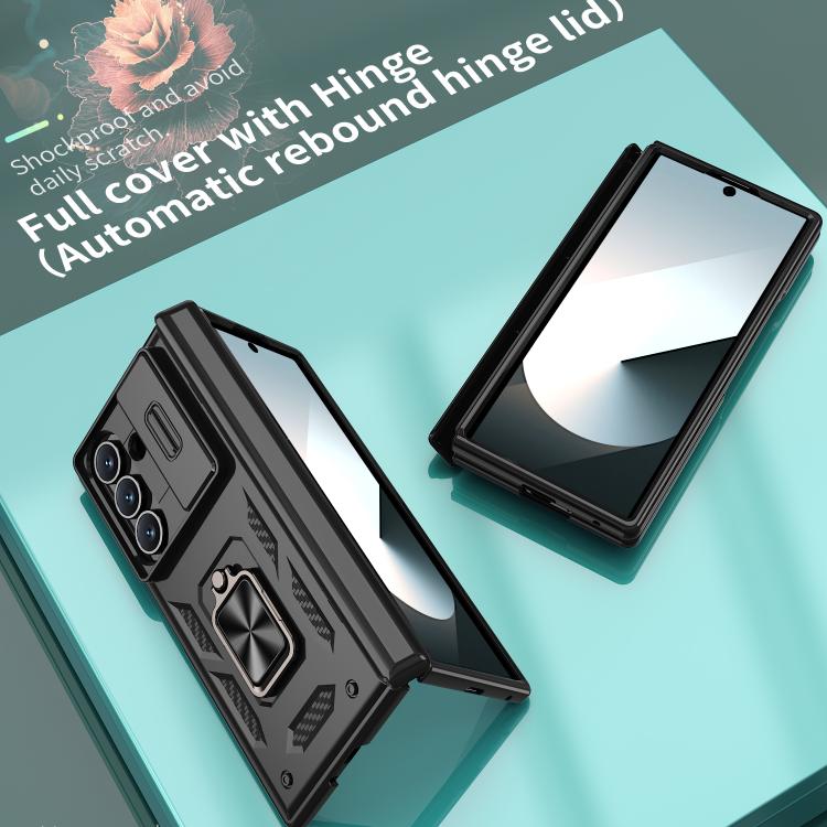 Sliding Window Hinge Phone Case with Ring Stand, For Samsung Galaxy Z Fold7 5G, For Samsung Galaxy Z Flip7 5G, For Samsung Galaxy Z Flip6 / Flip7 FE, For Samsung Galaxy Z Fold6 5G
