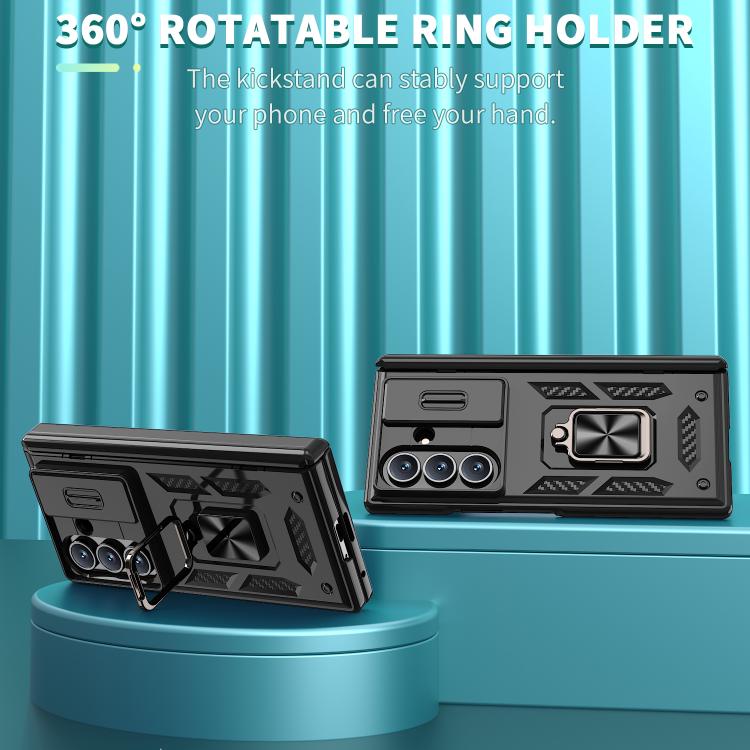 Sliding Window Hinge Phone Case with Ring Stand, For Samsung Galaxy Z Fold7 5G, For Samsung Galaxy Z Flip7 5G, For Samsung Galaxy Z Flip6 / Flip7 FE, For Samsung Galaxy Z Fold6 5G