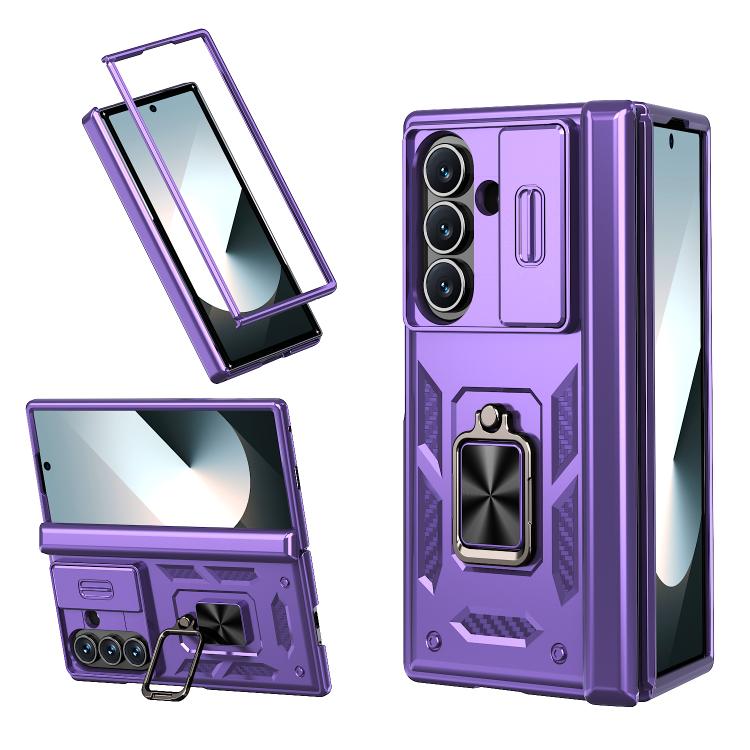 Sliding Window Hinge Phone Case with Ring Stand, For Samsung Galaxy Z Fold7 5G, For Samsung Galaxy Z Flip7 5G, For Samsung Galaxy Z Flip6 / Flip7 FE, For Samsung Galaxy Z Fold6 5G
