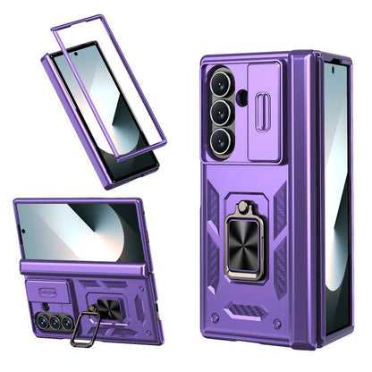 Sliding Window Hinge Phone Case with Ring Stand, For Samsung Galaxy Z Fold7 5G, For Samsung Galaxy Z Flip7 5G, For Samsung Galaxy Z Flip6 / Flip7 FE, For Samsung Galaxy Z Fold6 5G