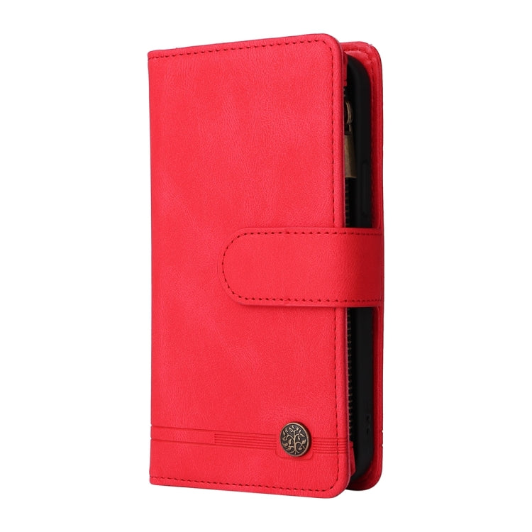 Skin Feel Multi-Card Wallet Zipper Leather Phone Case, For iPhone 16 Pro Max, For iPhone 16 Pro, For iPhone 16 Plus, For iPhone 16