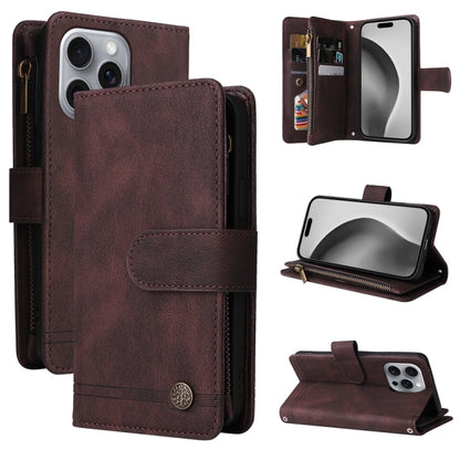 Skin Feel Multi-Card Wallet Zipper Leather Phone Case