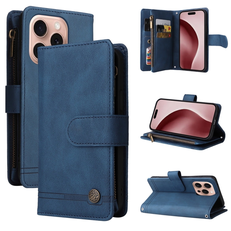 Skin Feel Multi-Card Wallet Zipper Leather Phone Case