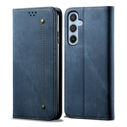 Denim Texture Casual Style Horizontal Flip Leather Case