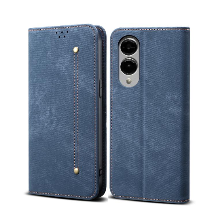 Denim Texture Casual Style Horizontal Flip Leather Case