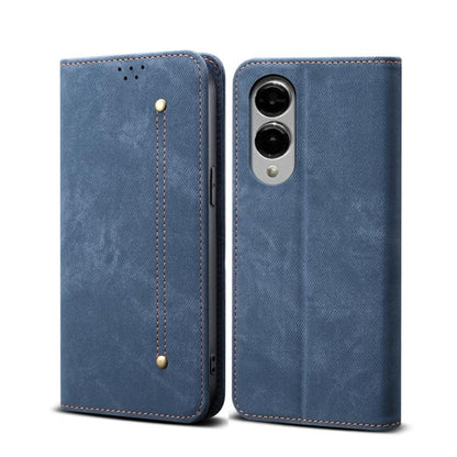 Denim Texture Casual Style Horizontal Flip Leather Case