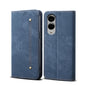 Denim Texture Casual Style Horizontal Flip Leather Case