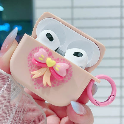 3D Love Bowknot Bluetooth Earphone Protective Case, For AirPods Pro 2, For AirPods 3, For AirPods Pro, For AirPods 2 / 1