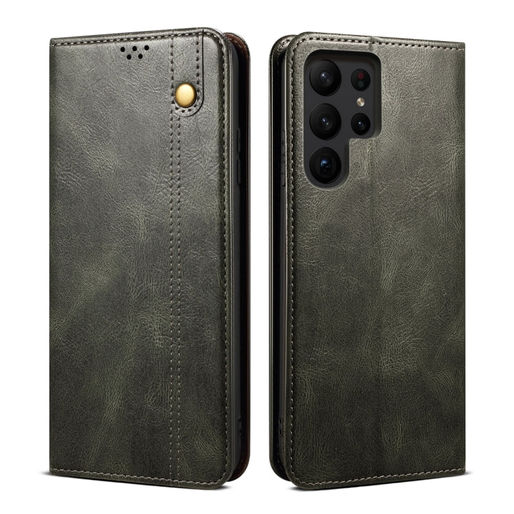 Oil Wax Crazy Horse Texture Leather Phone Case, For Samsung Galaxy S25+ 5G, For Samsung Galaxy S25 Ultra 5G, For Samsung Galaxy S24 FE 5G, For Samsung Galaxy S24 Ultra 5G, For Samsung Galaxy S24+ 5G