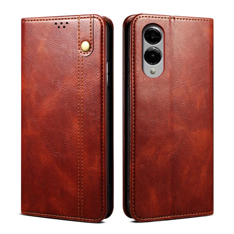 Oil Wax Crazy Horse Texture Leather Phone Case, For Samsung Galaxy S26+ 5G, For Samsung Galaxy S26 Ultra 5G, For Samsung Galaxy S26 5G, For Samsung Galaxy S25 FE 5G, For Samsung Galaxy S25 Edge 5G, For Samsung Galaxy S25 5G
