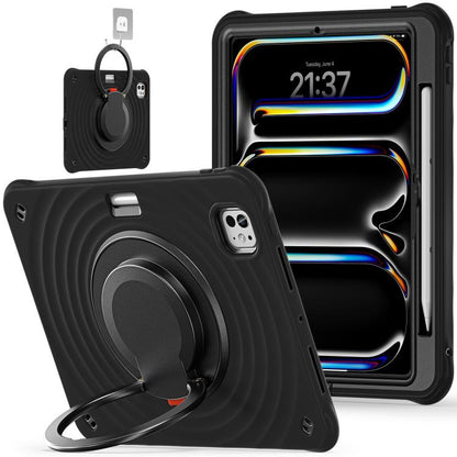Rotation Handle Holder Silicone Hybrid PC Tablet Case, For iPad Air 13 2026 / 2025 / 2024, For iPad Air 11 2026 / 2025 / 2024, For iPad Pro 13 2025 / 2024, For iPad Pro 11 2025 / 2024, For iPad 10th Gen 10.9 2022, For iPad mini 2024 / mini 6