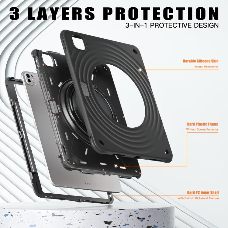 Rotation Handle Holder Silicone Hybrid PC Tablet Case