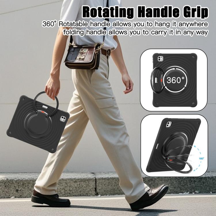 Rotation Handle Holder Silicone Hybrid PC Tablet Case