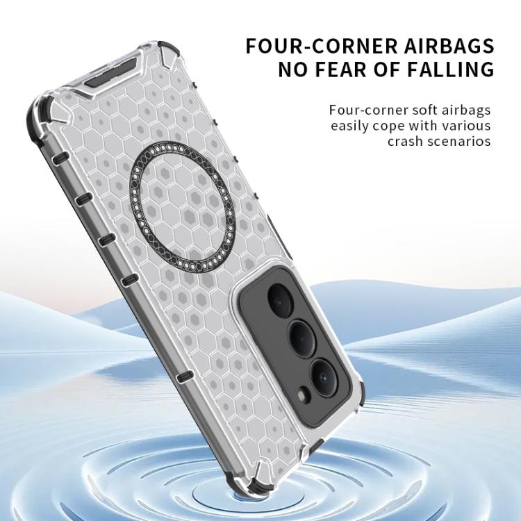 Honeycomb Magnetic Ring Shockproof Phone Case, For Redmi 15 5G / 4G EU 171mm, For Redmi 15C 5G / 4G Global 171mm, For Redmi A5 4G 171.7mm / Poco C71, For Redmi K80 Pro 5G / Poco F7 Ultra