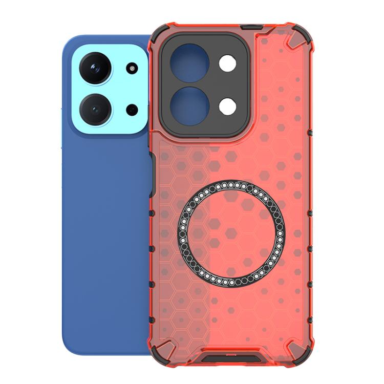 Honeycomb Magnetic Ring Shockproof Phone Case, For Redmi 15 5G / 4G EU 171mm, For Redmi 15C 5G / 4G Global 171mm, For Redmi A5 4G 171.7mm / Poco C71, For Redmi K80 Pro 5G / Poco F7 Ultra