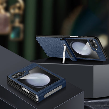 SULADA Lychee Texture Invisible Holder Leather Back Cover Phone Case