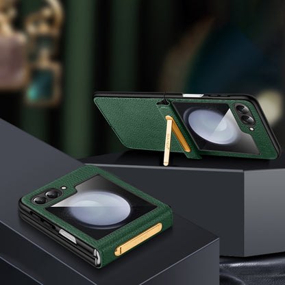 SULADA Lychee Texture Invisible Holder Leather Back Cover Phone Case