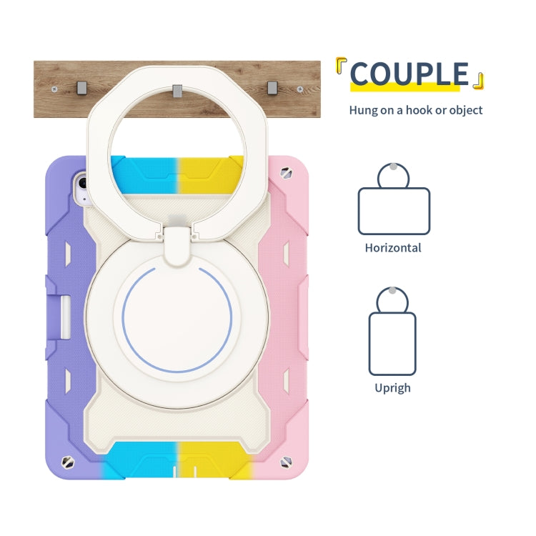 Armor Portable Rotating Ring Holder Silicone Tablet Case with Pen Slot, For iPad Air 13 2024 / 2025 / 2026, For iPad Air 11 2024 / 2025 / 2026, For iPad Pro 13 2025 / 2024, For iPad Pro 11 2025 / 2024